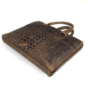 Quintessential Crocodile Style Genuine Leather Handbag for Men