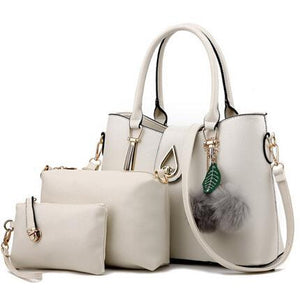 Women Faux-Leather Set of Beautifully Crafted Tote Sling Satchel Handbags