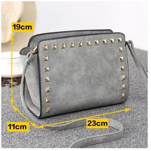 Women Grey Crossbody Sling Studded Leather Bag Dimensions