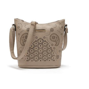 Women Khaki Hobo Tote Shoulder Handbag with Beautiful Artwork