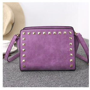 Women Purple Crossbody Sling Studded Leather Bag