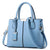 Women Sky Blue Tote Messenger Leather Handbag Front View