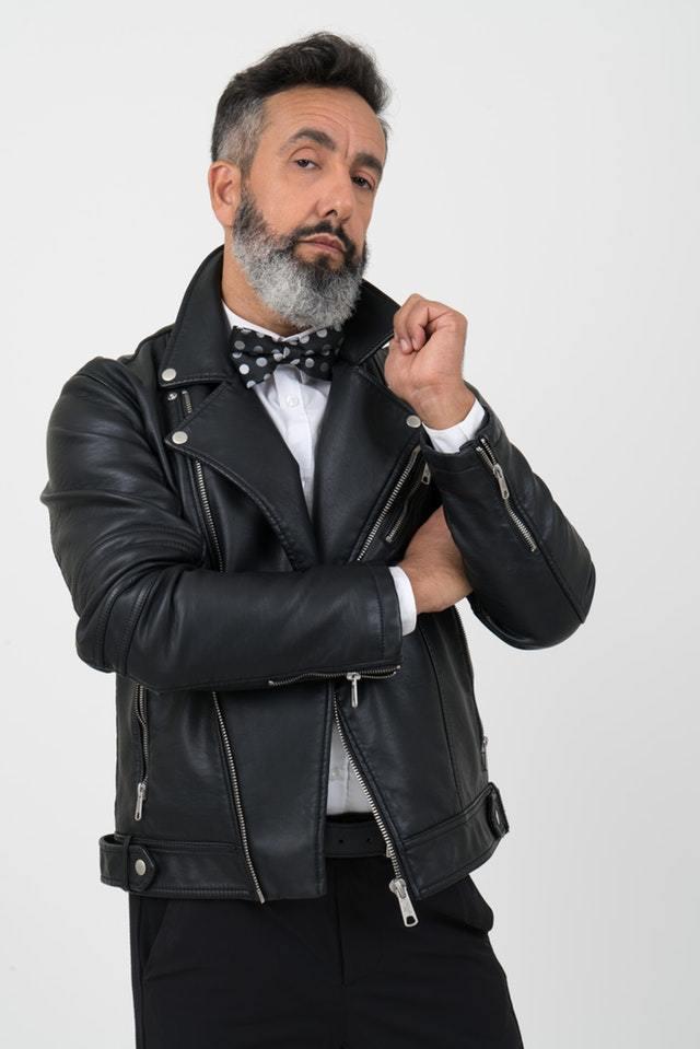 Men Designer Handmade Black Spiked & Studded Biker Leather Jacket