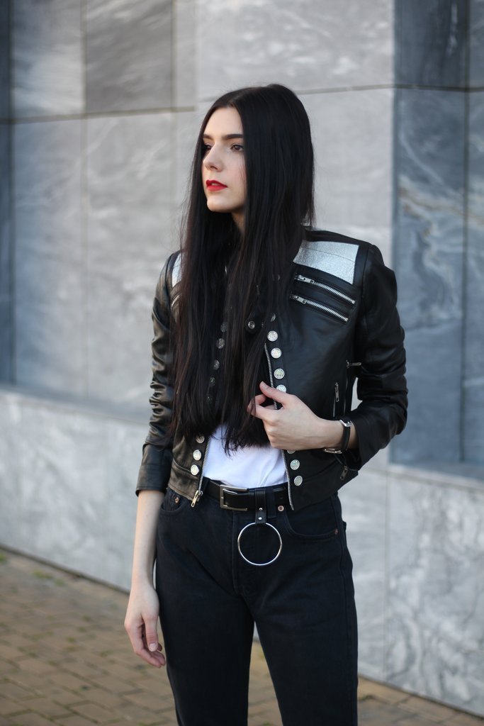 black biker jacket