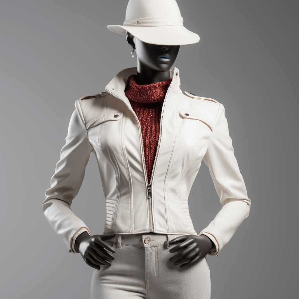 White leather 2025 look jacket