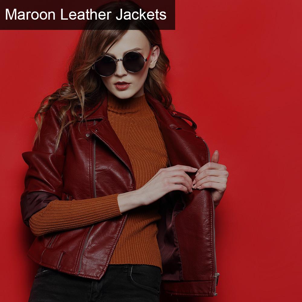 Maroon Leather Jackets for Men Women in Real Leather Leather Skin Shop