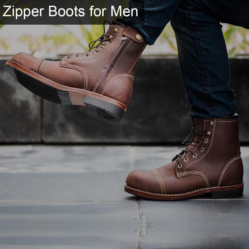 Men's Zipper Boots - Leather Skin Shop Men's Zipper Boots - Leather Skin Shop