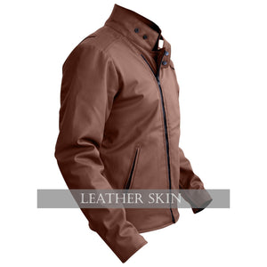 NWT Stylish Brown Men Stylish Synthetic  Leather Jacket