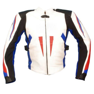 Leather Skin Men White Biker Motorcycle Genuine Leather Jacket