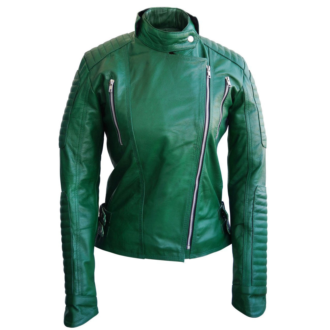 Leather Skin Green Brando Women Genuine Leather Jacket