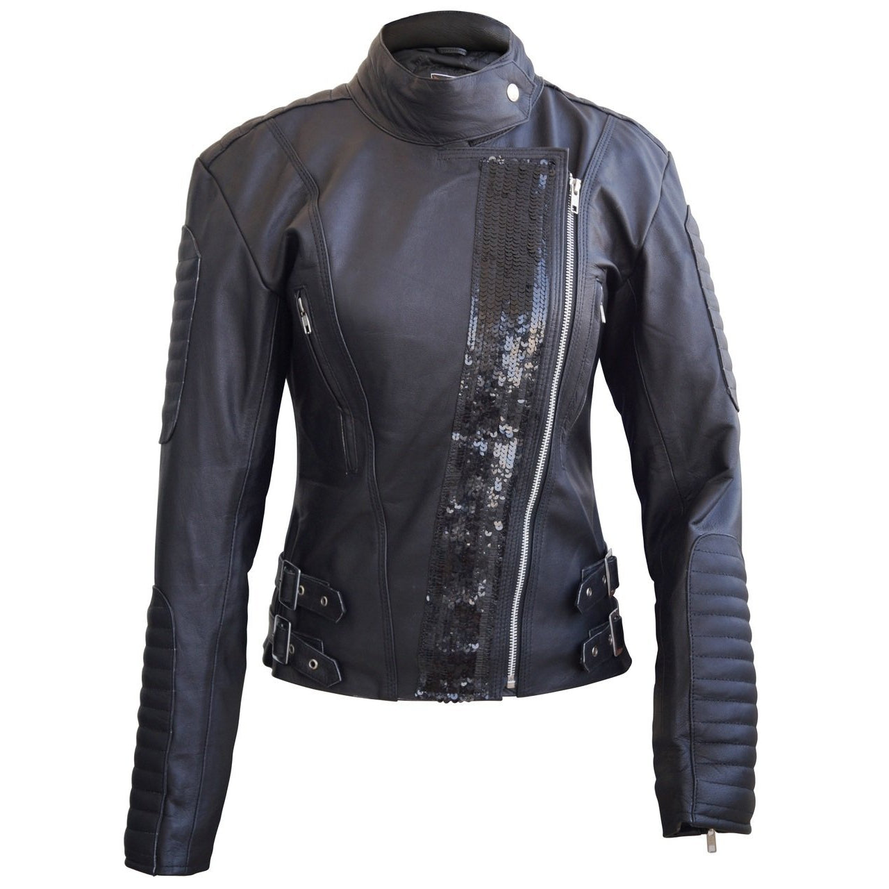 Home / Products / Leather Skin Women Black Genuine Leather Jacket with ...