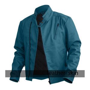 NWT Stylish Sea Green  Men Stylish Synthetic  Leather Jacket