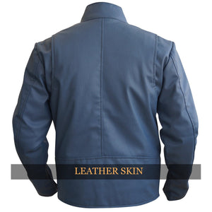 NWT Stylish Gray  Men Stylish Synthetic  Leather Jacket