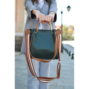 A Perfect Tote Genuine Leather Shopping Bag with a Bucket Shaped Design