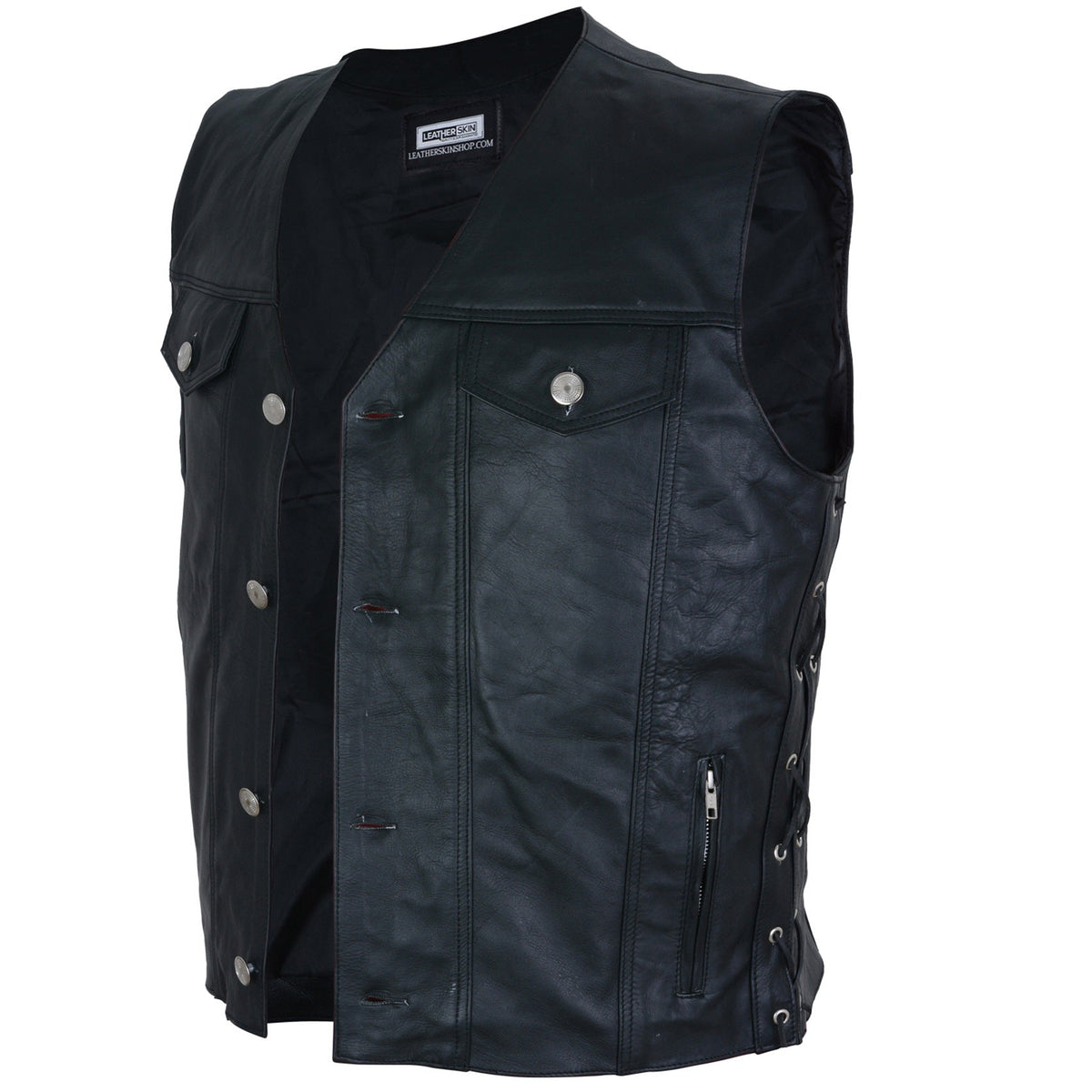 Genuine leather biker on sale vest