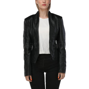 Black Minimalist Leather Jacket