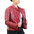 Bold Red Snake Pattern Faux Leather Jacket