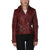 Burgundy Leather Jacket Womens Front