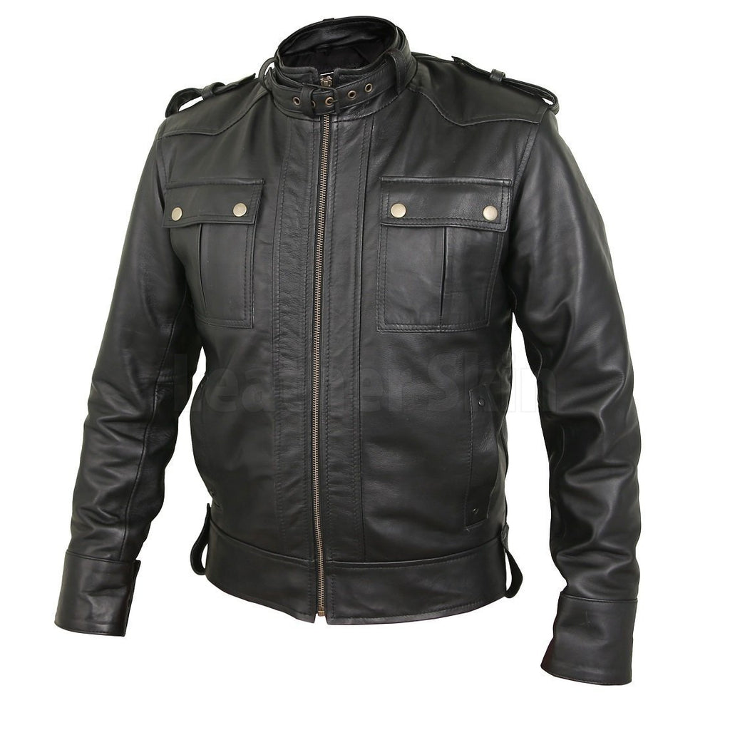 College Jacke Winter Jacke Manner Classy Black Bomber Leather
