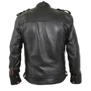 Classy Black Bomber Leather Field Jacket