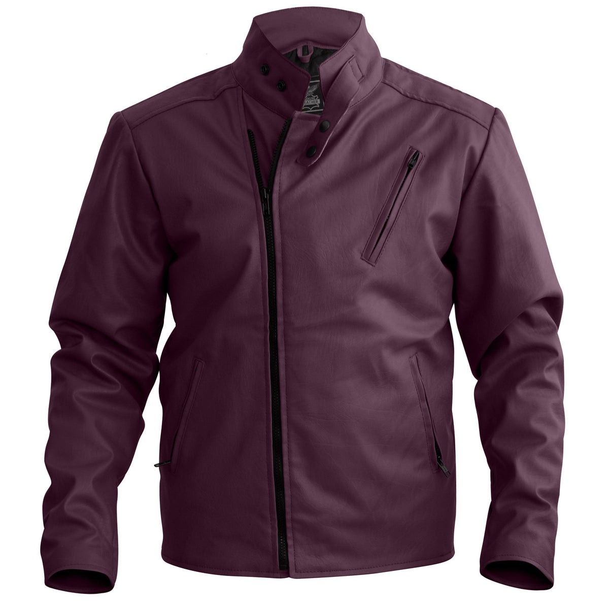 Dark purple outlet leather jacket