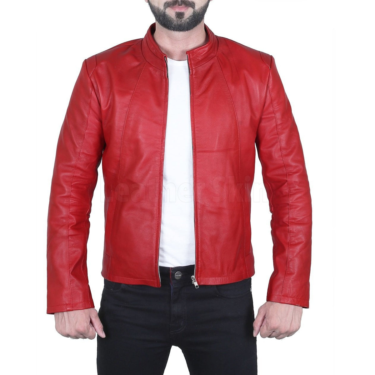 Dashing Red Biker Leather Jacket
