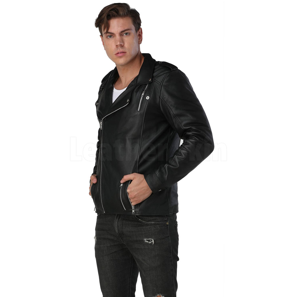 Decent Black Leather Jacket Leather Skin Shop - Main Image
