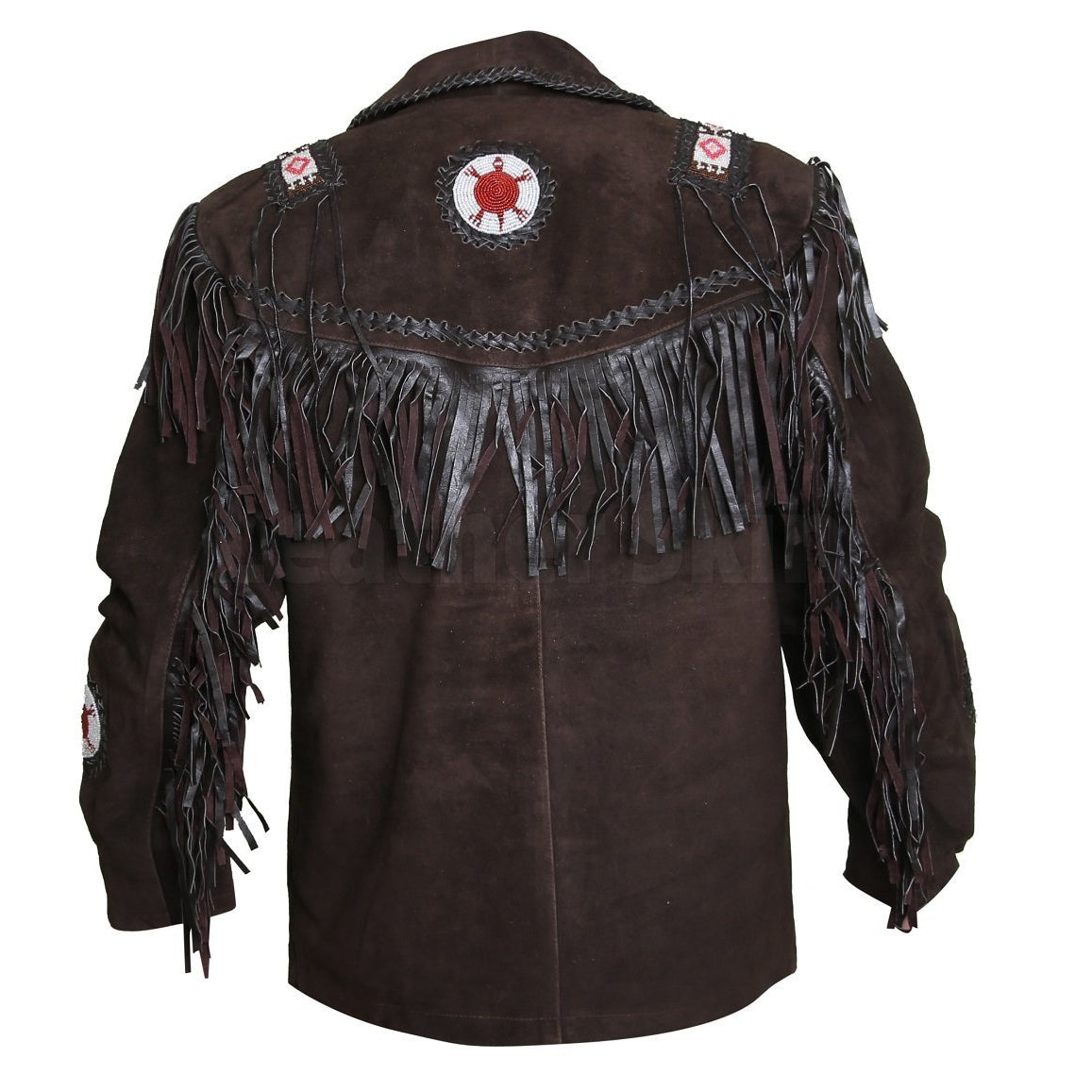 Men Cowboy Native American Brown Fringe Suede Leather Pant