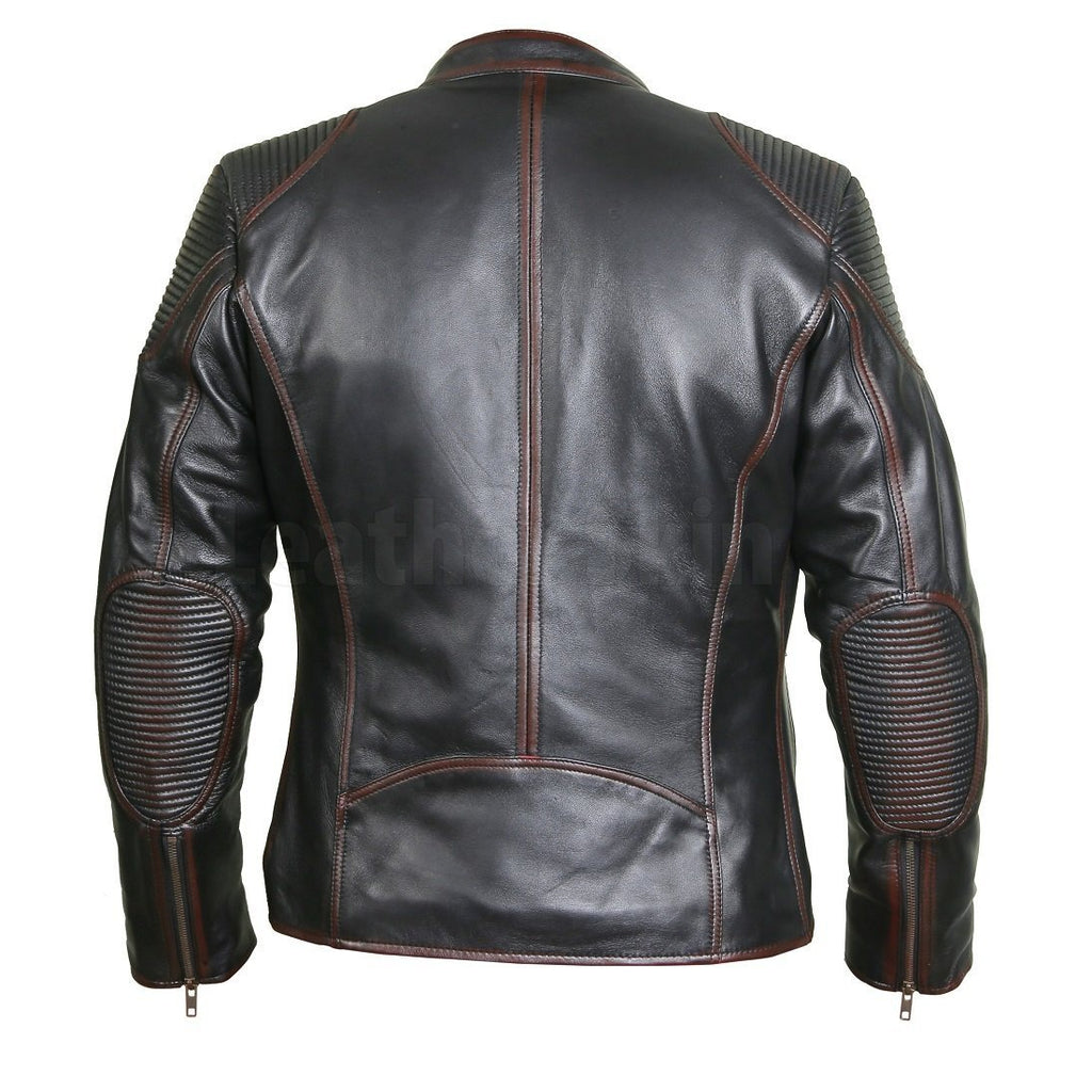 Café Racer Men Leather Jacket Black Brown Biker Genuine Soft Sheep Skin Leather Café Racer Men Leather Jacket Black Brown Biker Genuine Soft Sheep Skin Leather