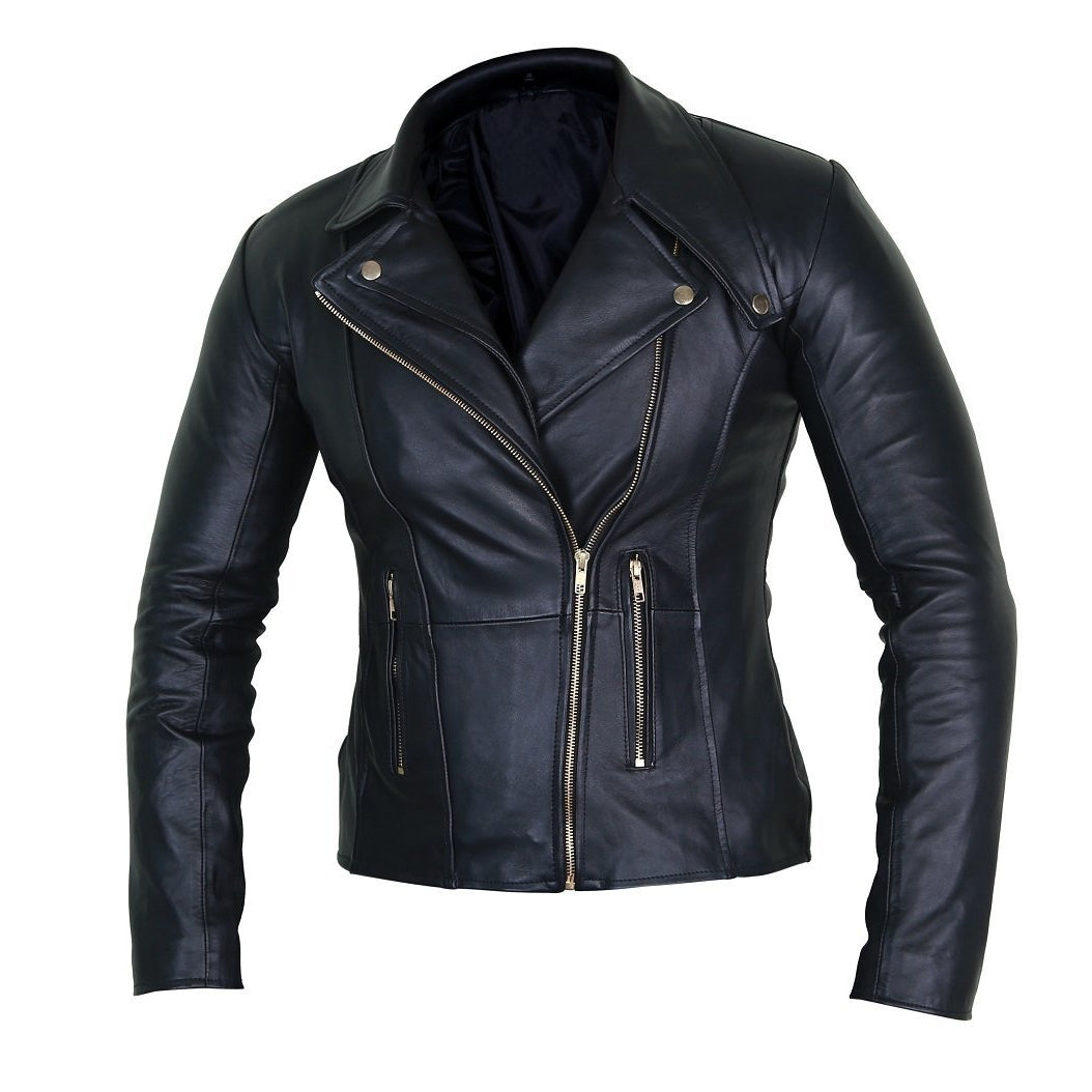 Elegant Black Leather Biker Jacket