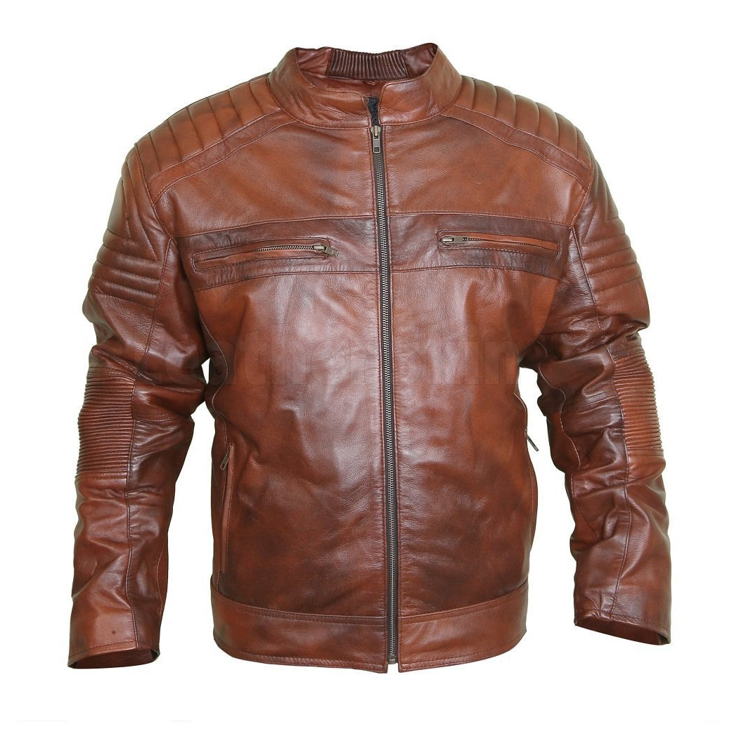 Leather jacket hot sale chinese collar