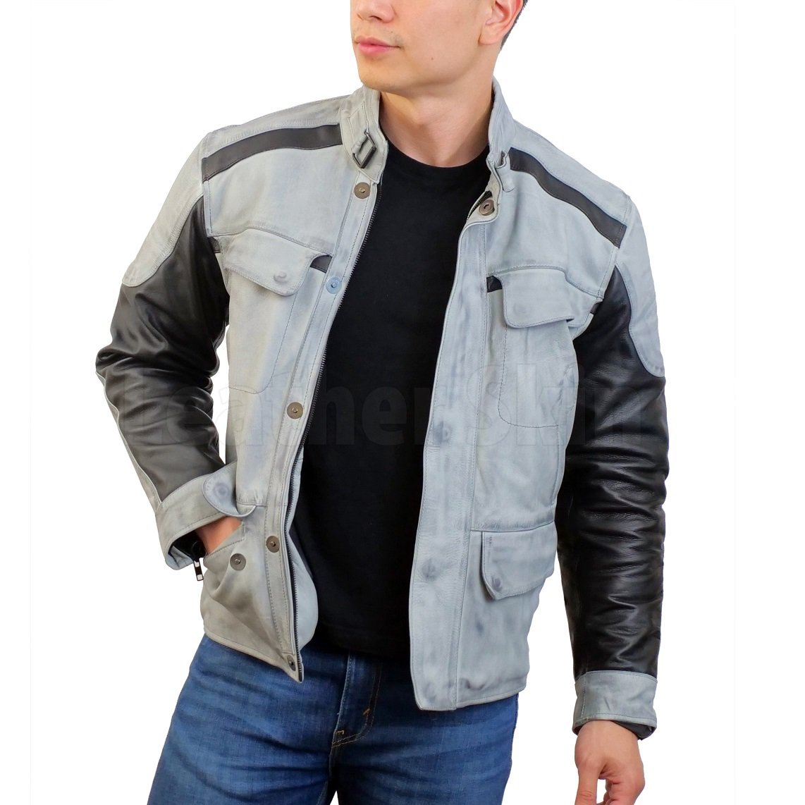 Gary Combo Biker Leather Jacket