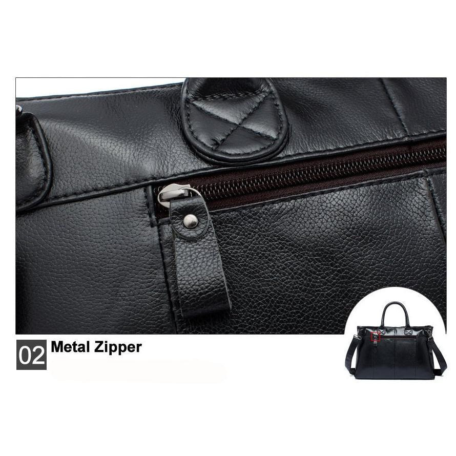 Supple and Elegant Tote Genuine Leather Business Shoulder Bag for Men