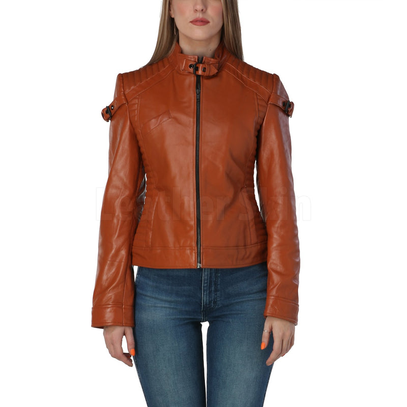 Home / Products / Katniss Cognac Brown Leather Jacket