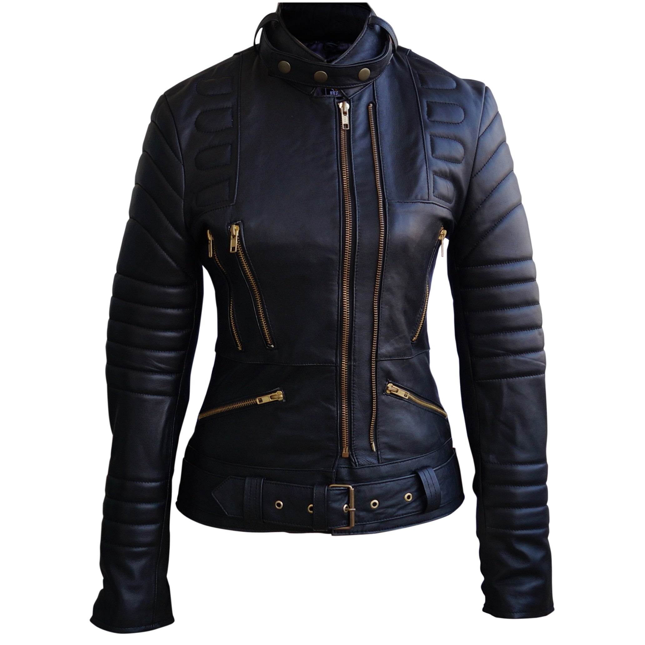 Padded biker jacket womens deals