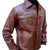 Classic Men Brown Biker Leather Jacket with Front Button Closure