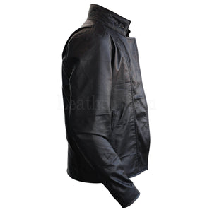 Genuine Leather Jacket for Men in Black Color