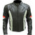 Men Black Biker Genuine Leather Jacket with White Stripes