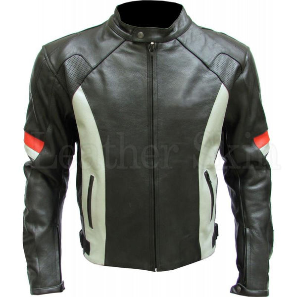 Home / Products / Leather Skin Black Biker Motorcycle Racing Genuine ...