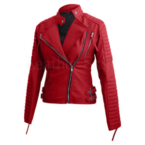 Buy Women Quilted Faux Leather Jacket Online