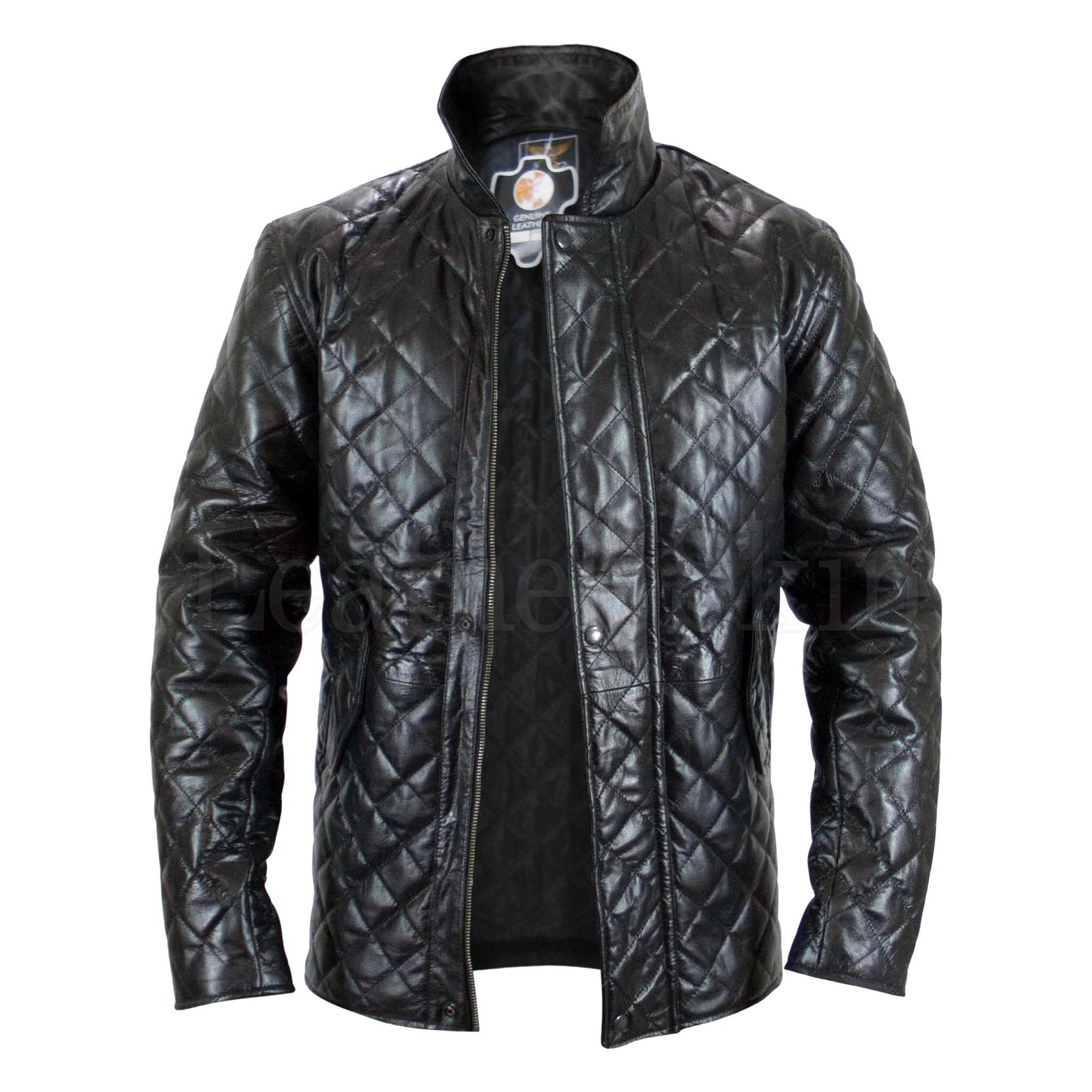 Leather quilted jacket mens outlet