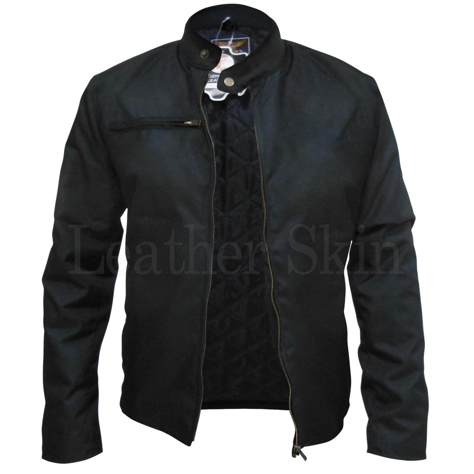 Men Black Corduroy Jacket with Quilted Lining