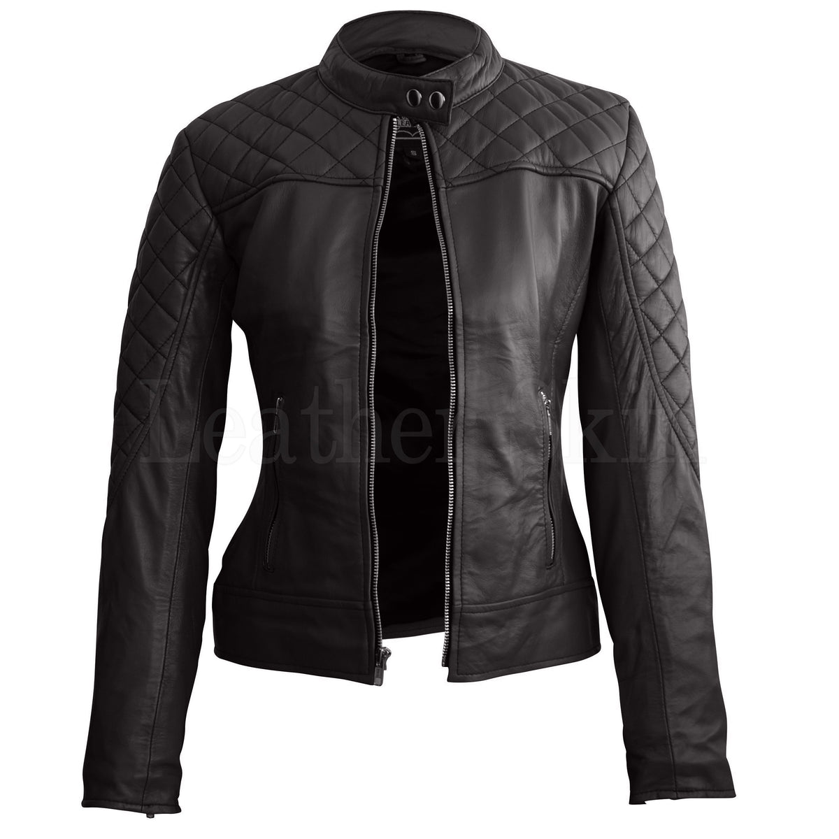 Black Quilted Genuine Leather Jacket