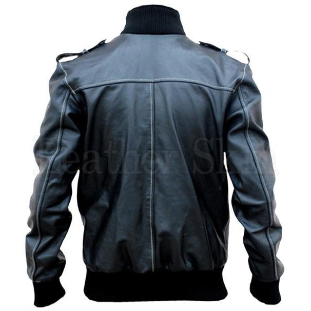 Mens leather jacket 2025 with spikes on shoulder