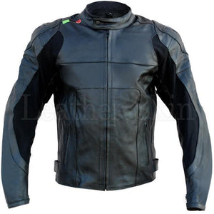 Men Black Genuine Real Leather Jacket for Biker Motorcycle