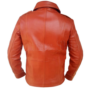 Red Genuine Leather Jacket for Men