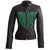 Leather Skin Women Shoulder Quilted Green Genuine Leather Jacket