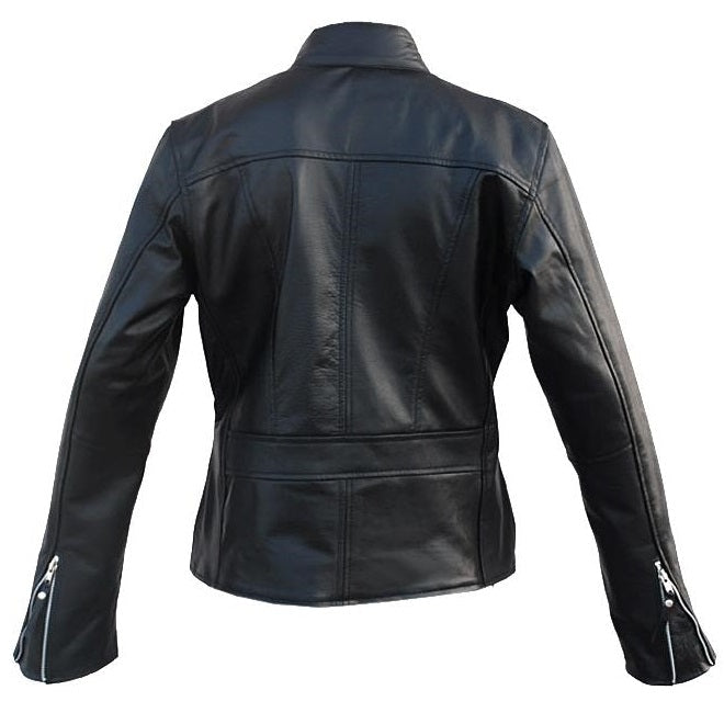 Leather Skin Black Unisex Premium Genuine Leather Jacket w Front Pock Leather Skin Shop