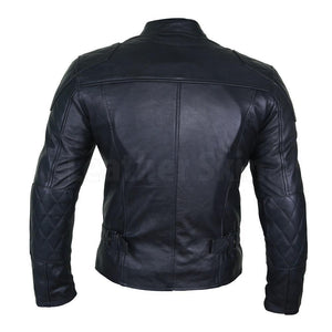 Leather Skin Men Black Cow Skin Biker Motorcycle Leather Jacket
