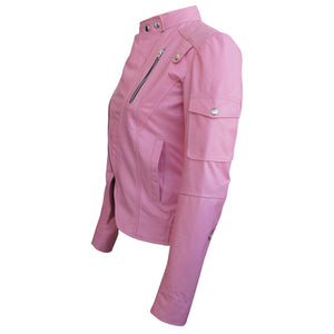 Leather Skin Women Pink Brando Genuine Leather Jacket